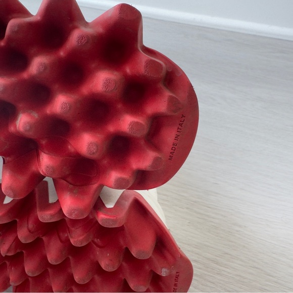 Women’s Christian Louboutin White and Red Loubishark High-Top Sneakers - Picture 15 of 15